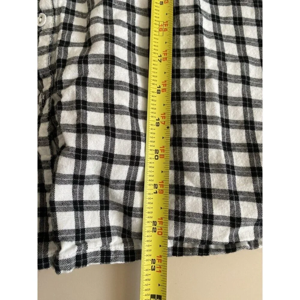 Auden Women's Medium Long Sleeve Plaid Brushed Cotton Flannel Pajama Top